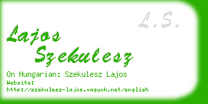 lajos szekulesz business card